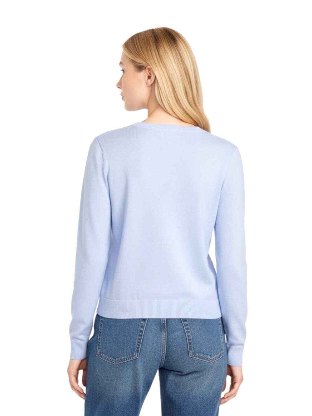 Old Navy Crop Cardigan Sweater Ice Blue So Soft - Picture 3 of 7